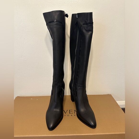 Sylven New York straps tall leather upper/lining boot in black size 11 - Picture 8 of 13